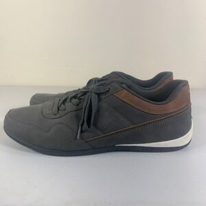 Levi's Men's Dark Grey Brown Leather Trim Lace Up Sneakers Shoes Size 13